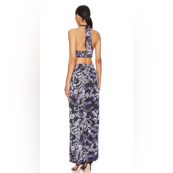 Misa Laya purple silk jumpsuit halter cutout xs - Picture 4 of 6
